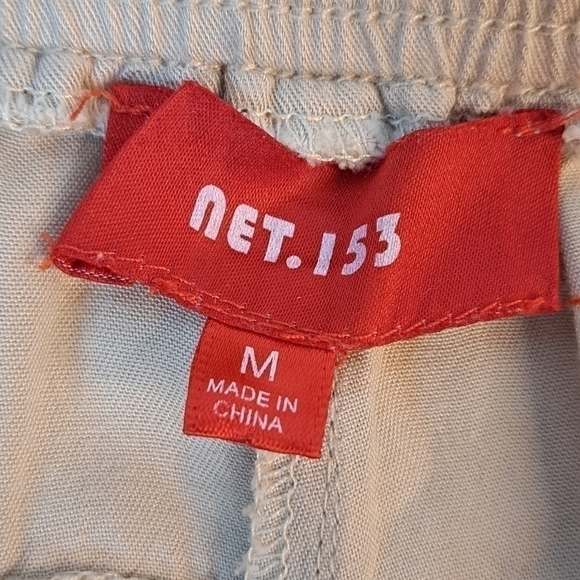 NET 153 Joggers Cargo Beige Medium Rayon Drawstring Waist Lightweight - Picture 7 of 11